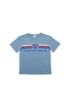 GUCCI FRIENDLY WITH MONSTERS T-SHIRT IN LIGHT BLUE