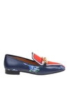 Tory Burch Women's Jessa Floral Leather Loafers In Dark Blue