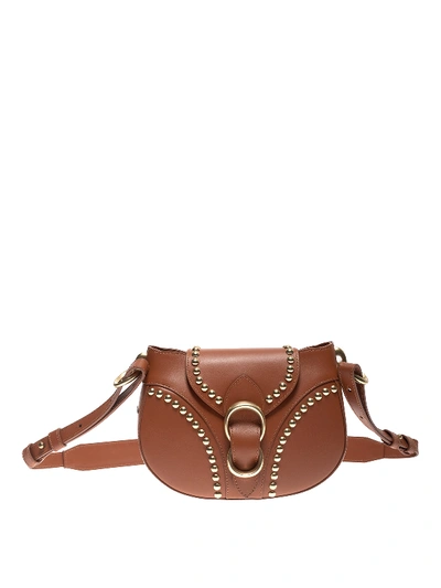 Orciani Beth Piuma Ball Leather Cross Body Bag In Brown