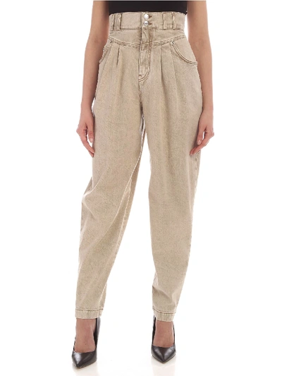 Dolce & Gabbana Flare Denim Pants In Beige