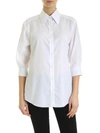 DOLCE & GABBANA PEARLY BUTTONS SHIRT IN WHITE