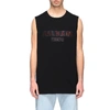 BALMAIN ROUND NECK TANK TOP WITH IRIDESCENT LOGO,11319614