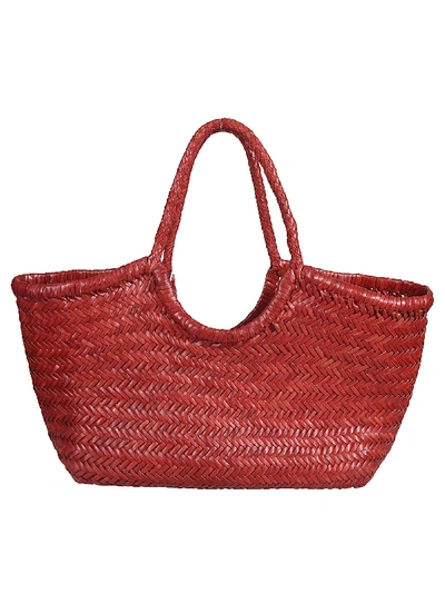 Dragon Diffusion Woven Basket Shopper Bag In Red