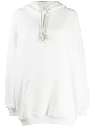Acne Studios Logo Patch Oversized Hoodie In White