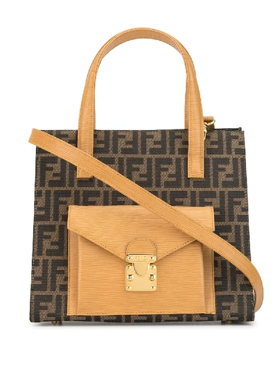 Pre-owned Fendi Ff Print Tote Bag In Brown