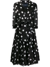 Samantha Sung Aster Dotted-print Shirt Dress In Black