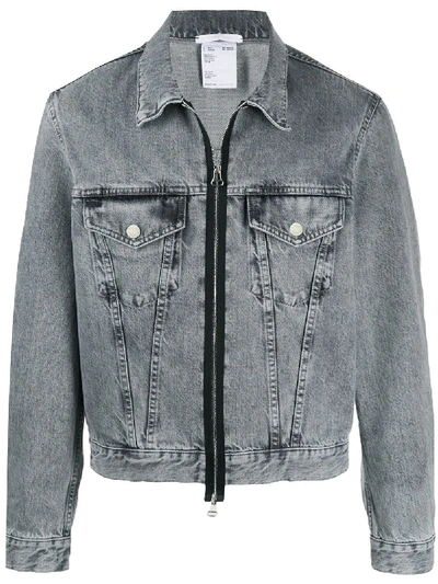 Helmut Lang Stonewashed Effect Zipped Jacket In Grey