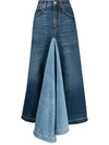 Givenchy Layered Denim Skirt In 蓝色