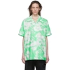 MSGM MSGM GREEN AND WHITE WATERCOLOR SHORT SLEEVE SHIRT