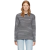 MAISON KITSUNÉ MAISON KITSUNE BLACK AND WHITE STRIPED T-SHIRT