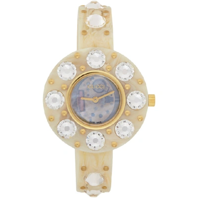 Gucci Off-white Vintage Web Resin Watch In 8498 Ivory