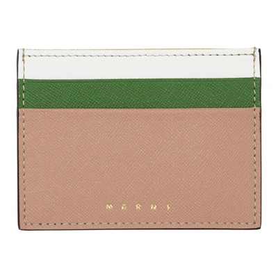 Marni Card Holder With Logo In Pink