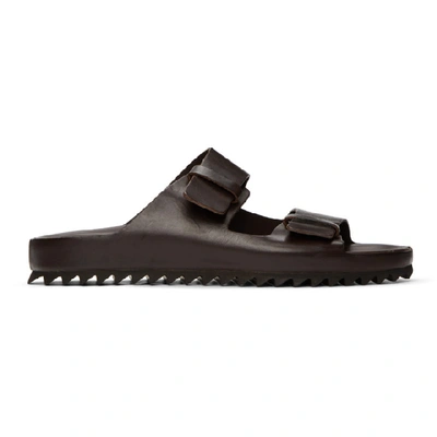 Officine Creative Agora Double Strap Sandals In Dark Brown