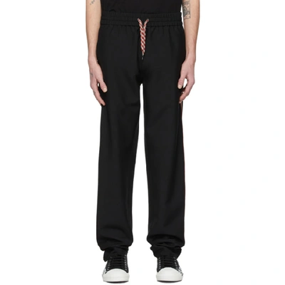 Burberry Side-striped Mohair-blend Track Pants In Black