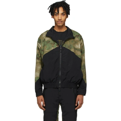 Rhude Camo Water Resistant Nylon Flight Jacket In Black