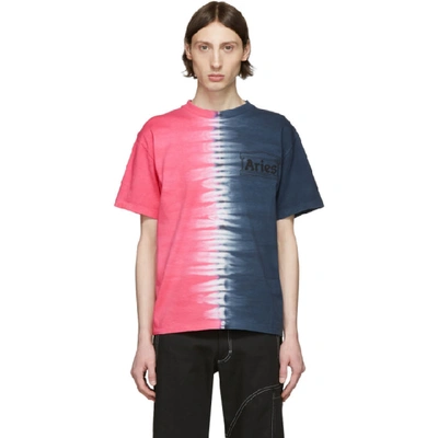 Aries Logo-print Tie-dyed Cotton-jersey T-shirt In Multicolor
