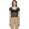 DOLCE & GABBANA DOLCE AND GABBANA BLACK LACE BAND T-SHIRT