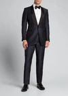 TOM FORD O'CONNOR MOHAIR/SILK-BLEND SHAWL-COLLAR TUXEDO, NAVY,PROD154290600