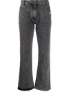 Off-white Cropped Leg Mid-rise Jeans In Grey