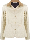 Barbour Quilted-effect Buttoned Jacket In Nude