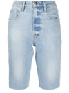 Frame Faded Denim Shorts In Blue