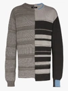 NULABEL REFLECTOR CONTRAST STRIPED SWEATER,11160114774327