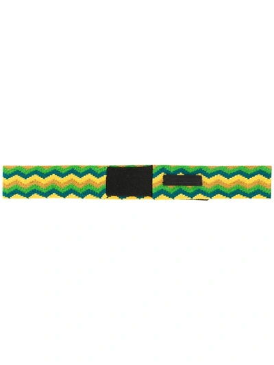 Prada Chevron Pattern Hairband In Green