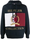 Tommy Hilfiger Embroidered Logo Hoodie In Blue