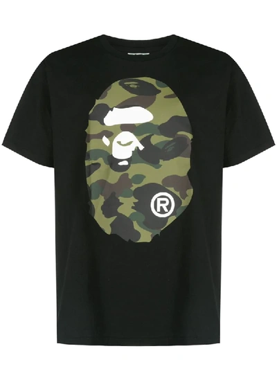 Bape 1st Camo Big Ape Head T-shirt In Black