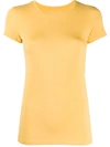 Majestic Crew Neck Slim-fit T-shirt In Yellow