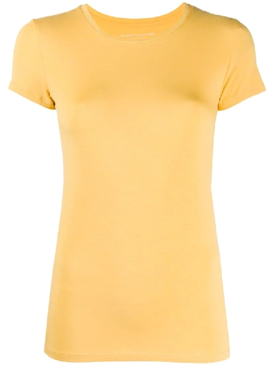 Majestic Crew Neck Slim-fit T-shirt In Yellow