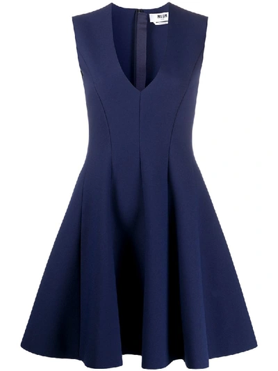 Msgm Skater Dress In Blue