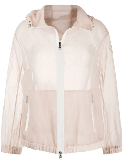 Moncler Transparent Hooded Jacket In Pink