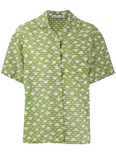 Acne Studios Printed Short-sleeved Shirt In Green