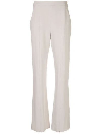 Burnett New York High-waisted Front Slit Trousers In Neutrals