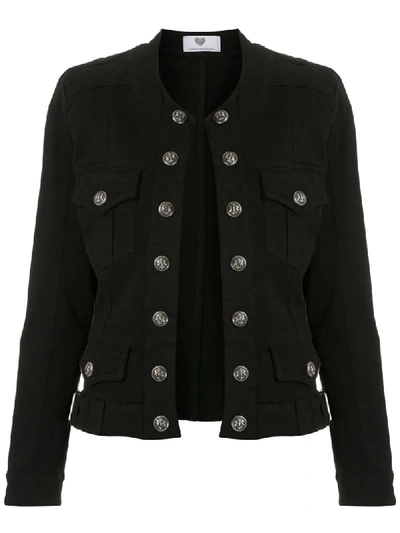 Andrea Bogosian Rosangela Button-embellished Denim Jacket In Black
