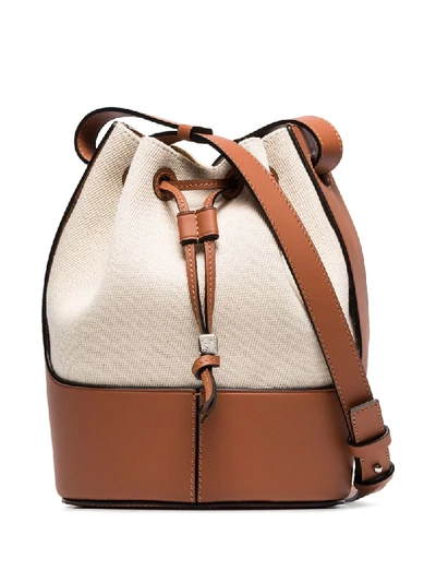 Loewe Cream Balloon Bucket Bag In Brown