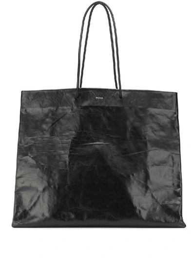 Medea Venti Busted Calfskin Leather Tote In Black