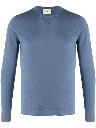Peuterey Embroidered Logo Longsleeved T-shirt In Blue