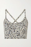 VARLEY IRENA LEOPARD-PRINT STRETCH SPORTS BRA