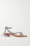 LOQ ARA SNAKE-EFFECT LEATHER SANDALS