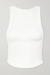 THE LINE BY K XIMENO OPEN-BACK RIBBED STRETCH-JERSEY TOP
