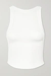 The Line By K Ximeno Open-back Ribbed Stretch-jersey Top In White