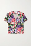 ART DEALER OLIVIA FLORAL-PRINT SILK-BLEND SHIRT