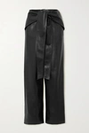 ALEKSANDRE AKHALKATSISHVILI Belted faux leather wide-leg pants