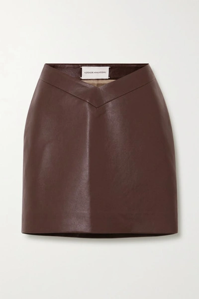 Aleksandre Akhalkatsishvili Faux Leather Mini Skirt In Brown