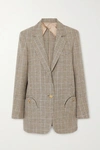 BLAZÉ MILANO MERIT WEEKEND OVERSIZED PRINCE OF WALES CHECKED LINEN AND WOOL-BLEND BLAZER