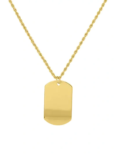 Saks Fifth Avenue 14k Yellow Gold Large Dog Tag Pendant Necklace