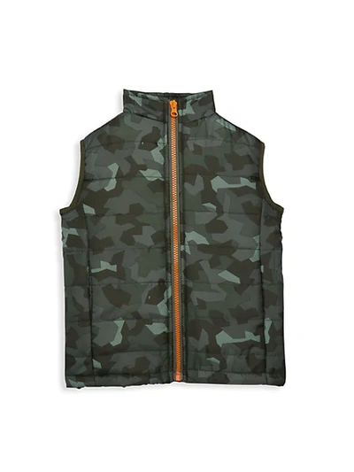 Andy & Evan Kids' Little Boy's Camo-print Puffer Vest In Medium Green