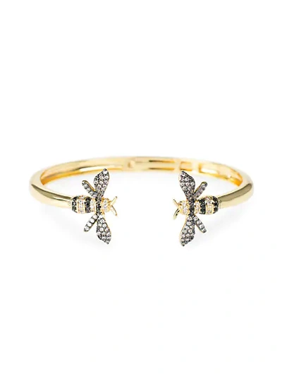 Cz By Kenneth Jay Lane Look Of Real Goldplated & Cubic Zirconia Bumblebee Cuff Bracelet